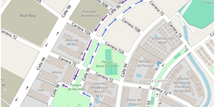 Desde hoy, cambio de sentido vial en la calle 96 entre carreras 71 y 73