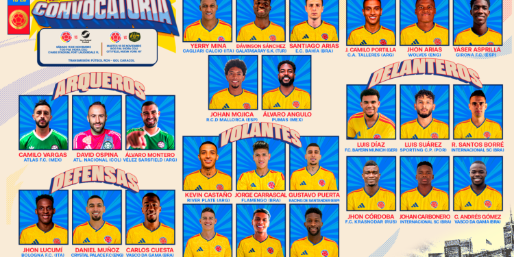 Colombia lista para los amistosos de noviembre