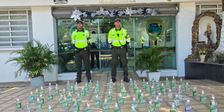 Policía decomisa cargamento de licor sin documentación en el corredor portuario de Barranquilla