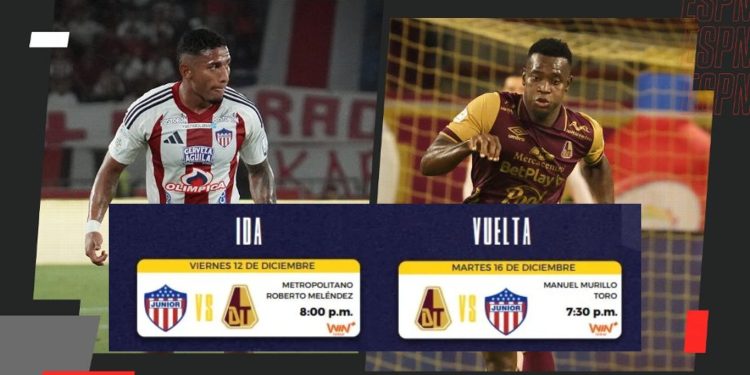 Junior y Tolima en la final ida y vuelta de la Liga BetPlay 2025-2