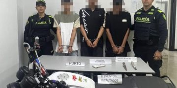 Capturados tres hombres por hurto calificado en el barrio Los Robles, Barranquilla