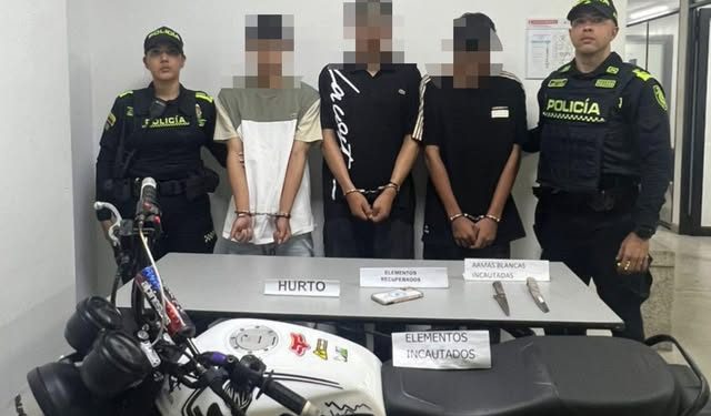 Capturados tres hombres por hurto calificado en el barrio Los Robles, Barranquilla