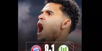 Luis Díaz brilla en el regreso de la Bundesliga: Bayern Múnich golea 8-1 al Wolfsburgo
