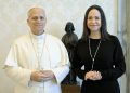 Primeras imágenes del encuentro entre el Papa León XIV y María Corina Machado en el Vaticano