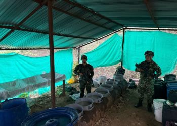 Ejército destruye laboratorio para procesamiento de cocaína del ELN en Norte de Santander