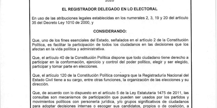 Aquí la resolución por la cual la Registraduría rechazó inscripción de Daniel Quintero y remite consulta del “Frente por la Vida” al CNE
