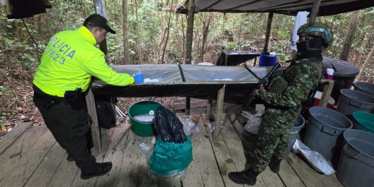 Destruyen laboratorio y decomisan media tonelada de cocaína del ELN en el Catatumbo