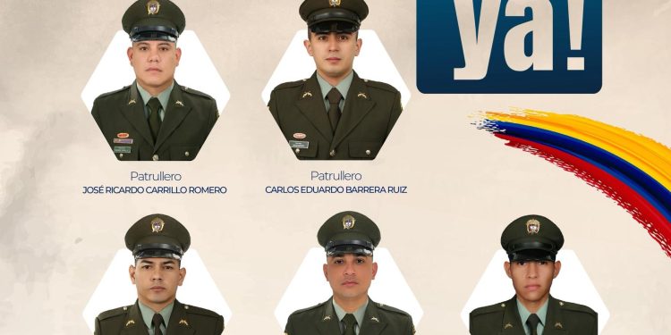 Hasta $200 millones ofrecen por información que permita rescatar a cinco policías secuestrados en Tibú