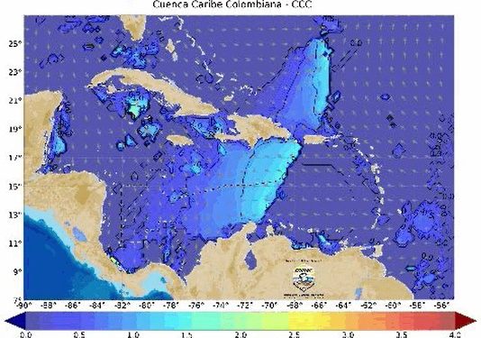 DIMAR emite alerta por fuertes vientos y oleaje en el litoral Caribe colombiano