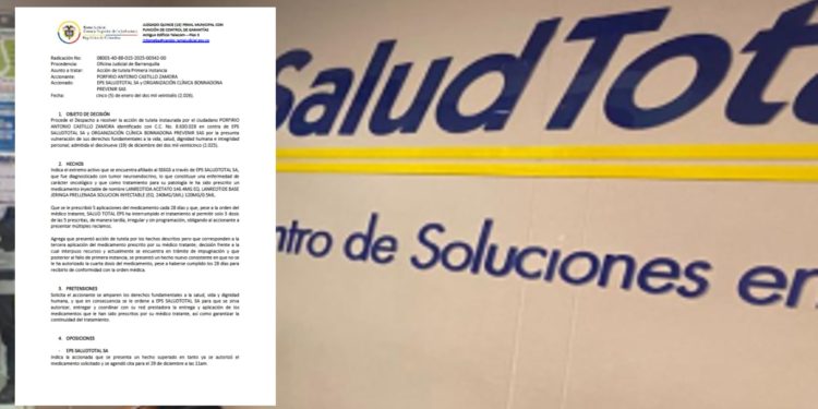 Fallo de tutela garantiza suministro oportuno de medicamentos oncológicos para afiliados a EPS en Colombia