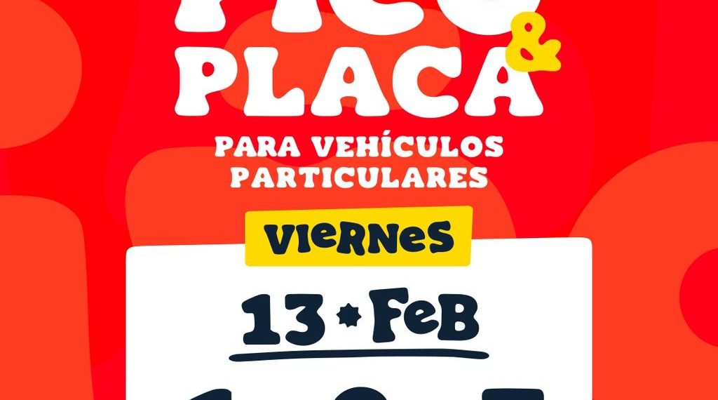 Pico y placa para vehículos particulares en toda la ciudad: viernes, sábado, domingo y lunes de Carnaval 