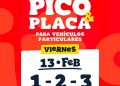 Pico y placa para vehículos particulares en toda la ciudad: viernes, sábado, domingo y lunes de Carnaval 
