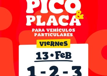 Pico y placa para vehículos particulares en toda la ciudad: viernes, sábado, domingo y lunes de Carnaval 