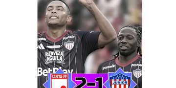 Santa Fe vence 2-1 a Junior en Bogotá y expone problemas defensivos del ‘Tiburón’