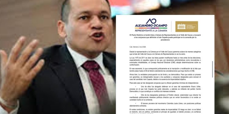 Alejandro Ocampo recusa a conjueces que definirán participación de Iván Cepeda en consulta del Frente por la Vida