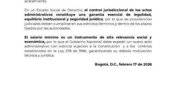 Consejo Gremial respalda decisión del Consejo de Estado que suspendió decreto del salario mínimo 2026