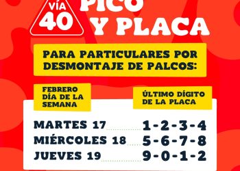 Reactivan restricción vehicular en la Vía 40 por desmontaje de estructuras del Carnaval