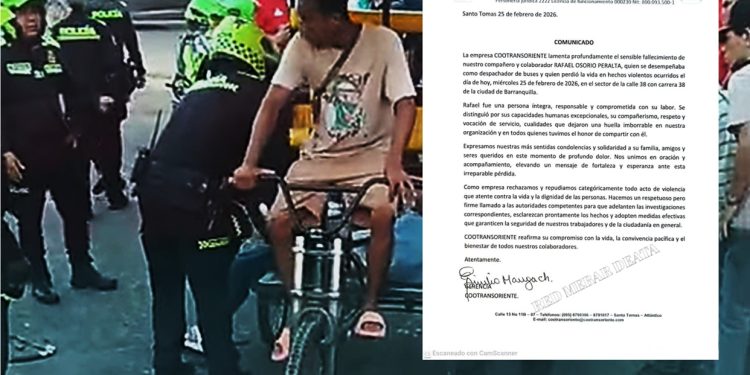 Empresa de transporte lamenta muerte de despachador en hechos violentos en Barranquilla