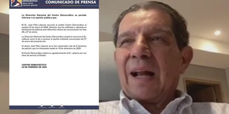 Centro Democrático responde a renuncia de José Félix Lafaurie