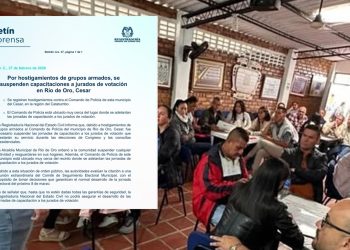 Registraduría Nacional del Estado Civil suspende capacitación electoral en Río de Oro por hostigamientos armados
