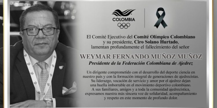 Fallece Weymar Muñoz, presidente de la Federación Colombiana de Ajedrez