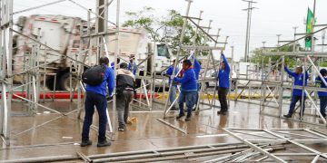 Así va el montaje de estructuras en la vía 40 y el Cumbiódromo celebra 35 años como gran escenario del Carnaval de Barranquilla