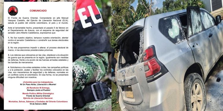 ELN se atribuyó ataque contra escoltas del senador Jairo Castellanos que dejó dos muertos
