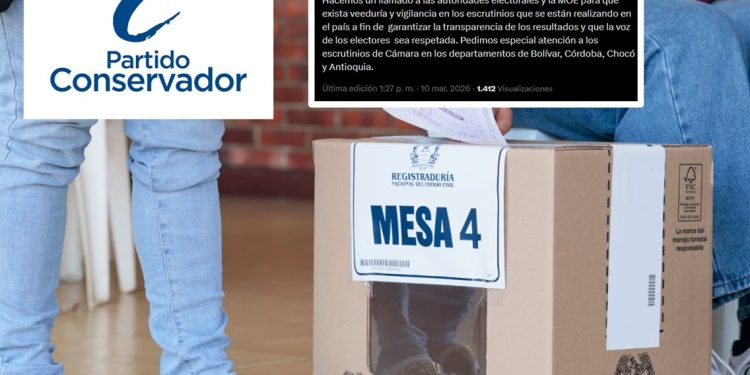 Partido Conservador pide veeduría estricta en escrutinios y atención especial en cuatro departamentos
