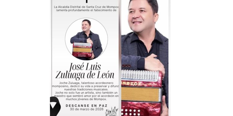 Luto en el vallenato: falleció el acordeonero Joche Zuluaga en Mompox