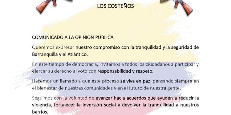 “Los Costeños” aseguran que respetarán las elecciones en Atlántico