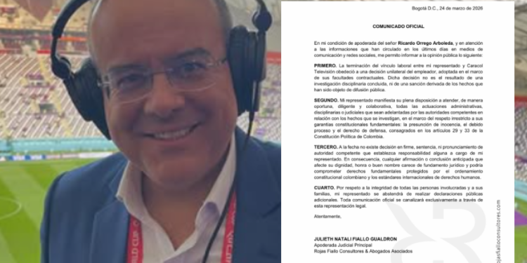 Abogada de Ricardo Orrego afirma que su salida de Caracol fue decisión unilateral del canal