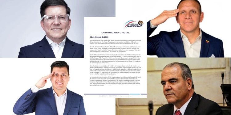Candidatos al Senado de Salvación Nacional, presuntamente amenazados por disidencias de las Farc