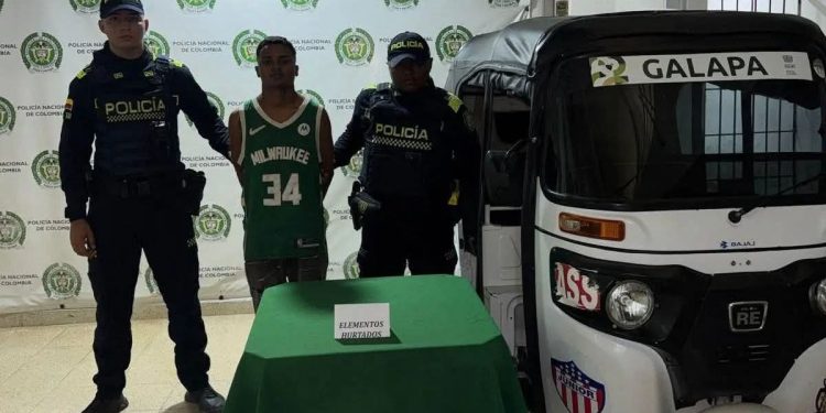 Capturado presunto ladrón de motocarro en Galapa tras persecución policial