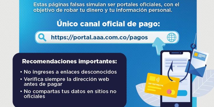 Triple A alerta sobre sitios web fraudulentos que suplantan su portal oficial de pagos