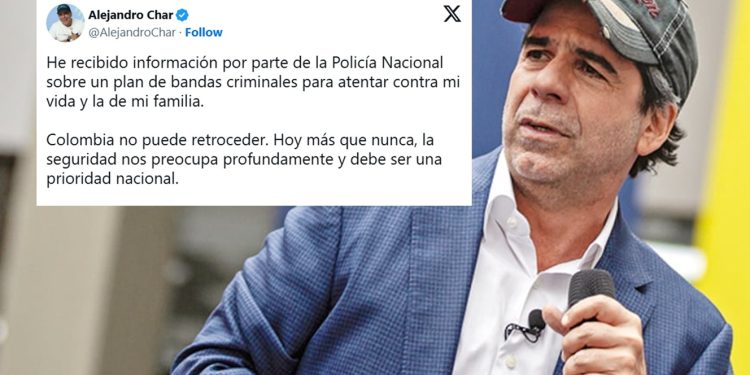 Alejandro Char denuncia supuesto plan para atentar contra su vida y la de su familia