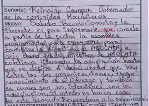 Amenazas a líder indígena Reinaldo Campos antes de su asesinato en Arauca
