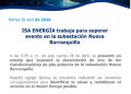 Nuevamente hubo falla en subestación Nueva Barranquilla genera desconexión de transformador; ISA Energía activa plan de contingencia