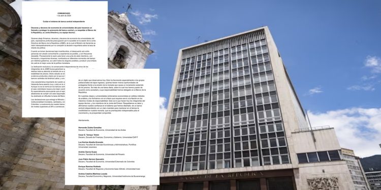 Alerta académica: decanos de Economía piden blindar al Banco de la República y cuestionan postura del Gobierno