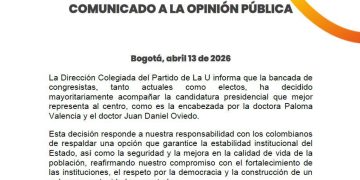 Partido de La U anuncia respaldo a la candidatura de Paloma Valencia a la Presidencia