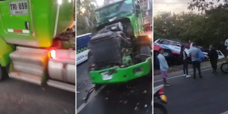 Reportan fuerte accidente entre buseta y camión en la Vía Oriental del Atlántico