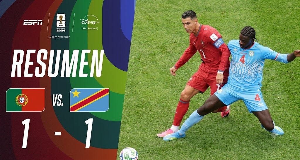 Cristiano Ronaldo tuvo un discreto debut en el empate de Portugal ante RD Congo
