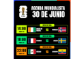 Programación: Dieciseisavos de Final Mundial 2026 (Martes 30 de Junio)