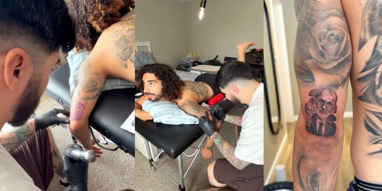 Cucurella cumplió su promesa y se tatuó el rostro de Luis de la Fuente