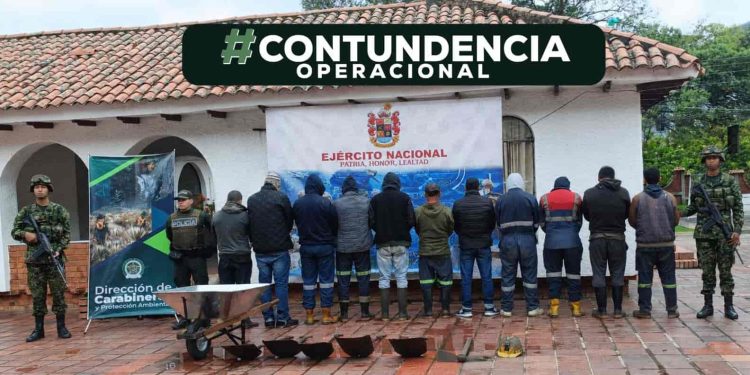 Contundente golpe a la minería ilegal en Pamplonita: once capturados en flagrancia por este delito