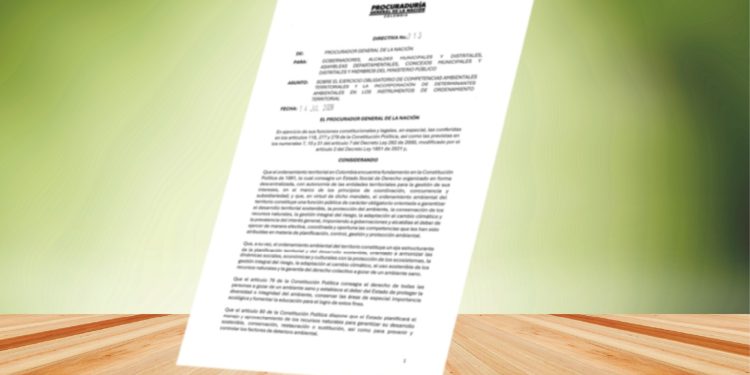 Procuraduría imparte directrices para fortalecer el ejercicio de las funciones ambientales de las entidades territoriales y el cumplimiento de las determinantes ambientales en el ordenamiento territorial