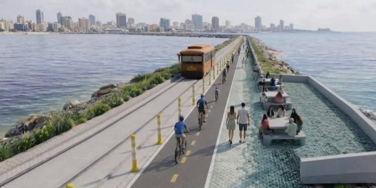 Char anuncia la transformación de Bocas de Ceniza: nueva vía, ampliación del tajamar y tren turístico llegarán hasta el emblemático punto del río