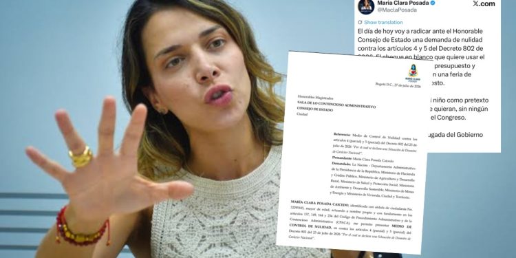 Senadora María Clara Posada demandará decreto que declaró el desastre nacional por riesgo del fenómeno de El Niño