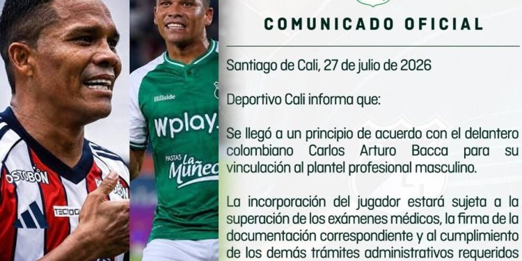 Carlos Bacca está a un paso de convertirse en nuevo jugador del Deportivo Cali