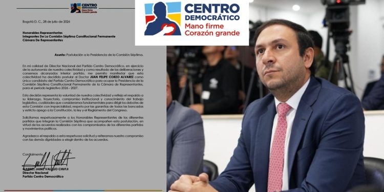 Centro Democrático postula a Juan Felipe Corzo para presidir la Comisión Séptima de la Cámara