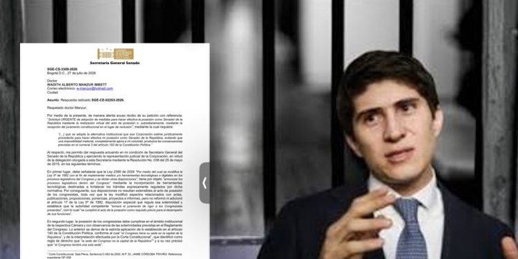 Senado rechaza petición de Wadith Manzur: no podrá posesionarse ni virtualmente ni desde la cárcel